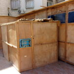 Sukkah in a courtyard